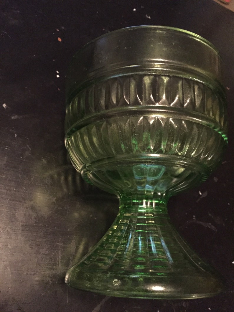 Vintage Green Glass Candy Bowl