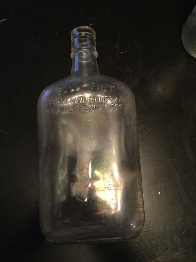 Antique Liquor Pint Bottle Etsy