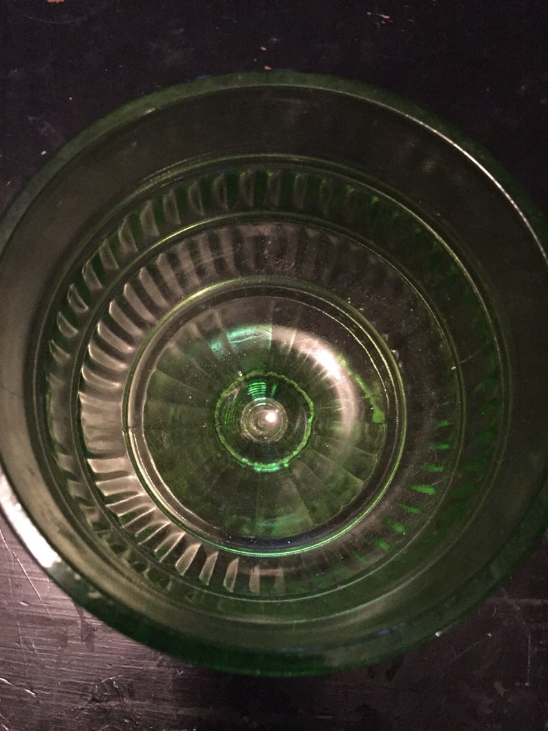 Vintage Green Glass Candy Bowl