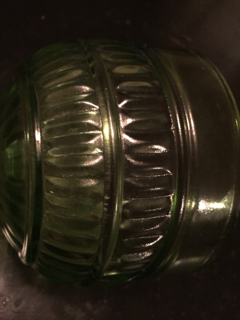 Vintage Green Glass Candy Bowl