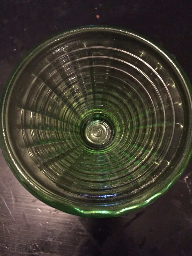 Vintage Green Glass Candy Bowl