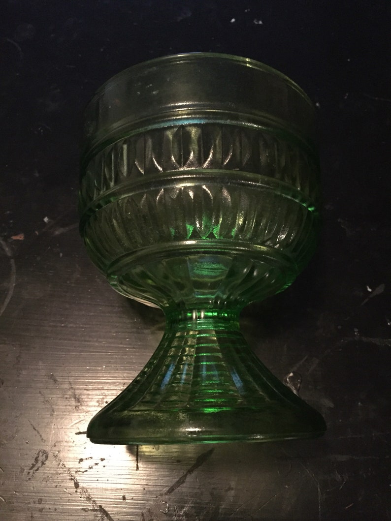 Vintage Green Glass Candy Bowl