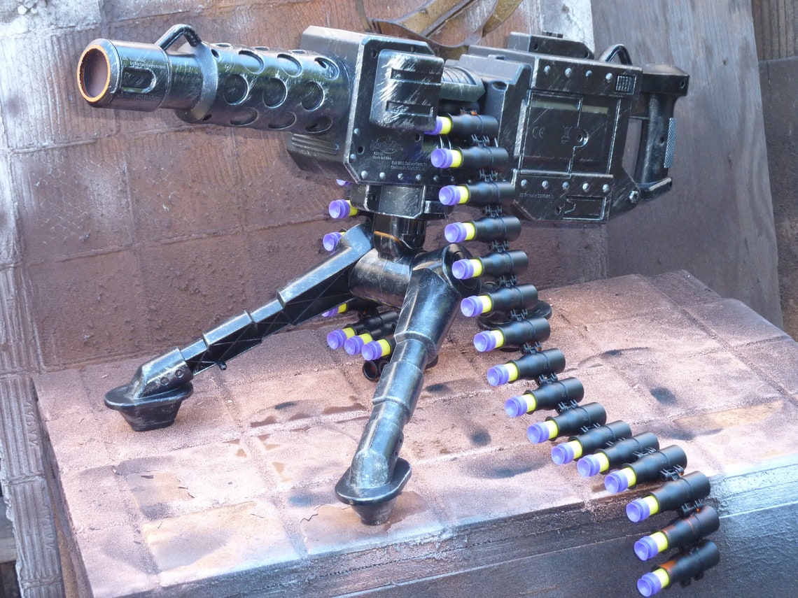 FullyAutomatic STEAMPUNK Nerf type Machine Gun w/tri pod Dart Etsy