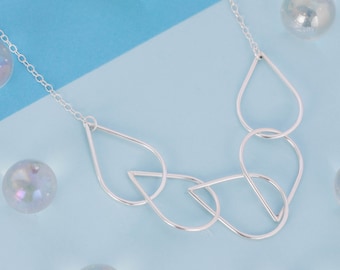 Silver Raindrop Chain Necklace