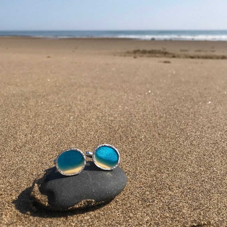 Tropical Beach Lagoon Cufflinks image 1