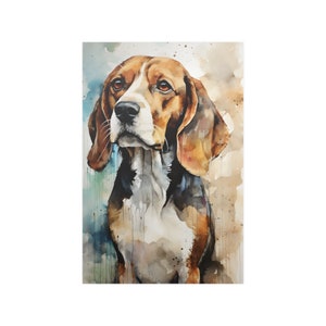 beagle dog watercolor painting art canvas for office or home wall art artistic painting for beagle lovers