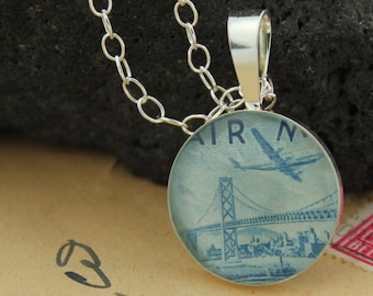 San Francisco Sterling Silber Anhänger - Golden Gate Bridge Anhänger - San Francisco Skyline Sterling Silber Anhänger - San Francisco Charme
