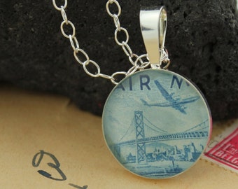 California Necklace, Sterling Silver Pendant, 3rd Anniversary Gift for Wife