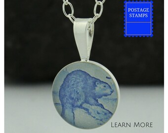 Beaver Necklace, Sterling Silver Pendant, 1st Anniversary Gift for Girlfriend