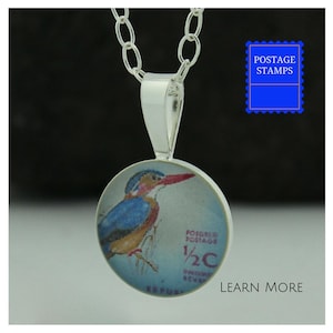 Bird Pendant, Kingfisher Pendant, Sterling Silver Kingfisher Necklace, Birthday Gift for Wife