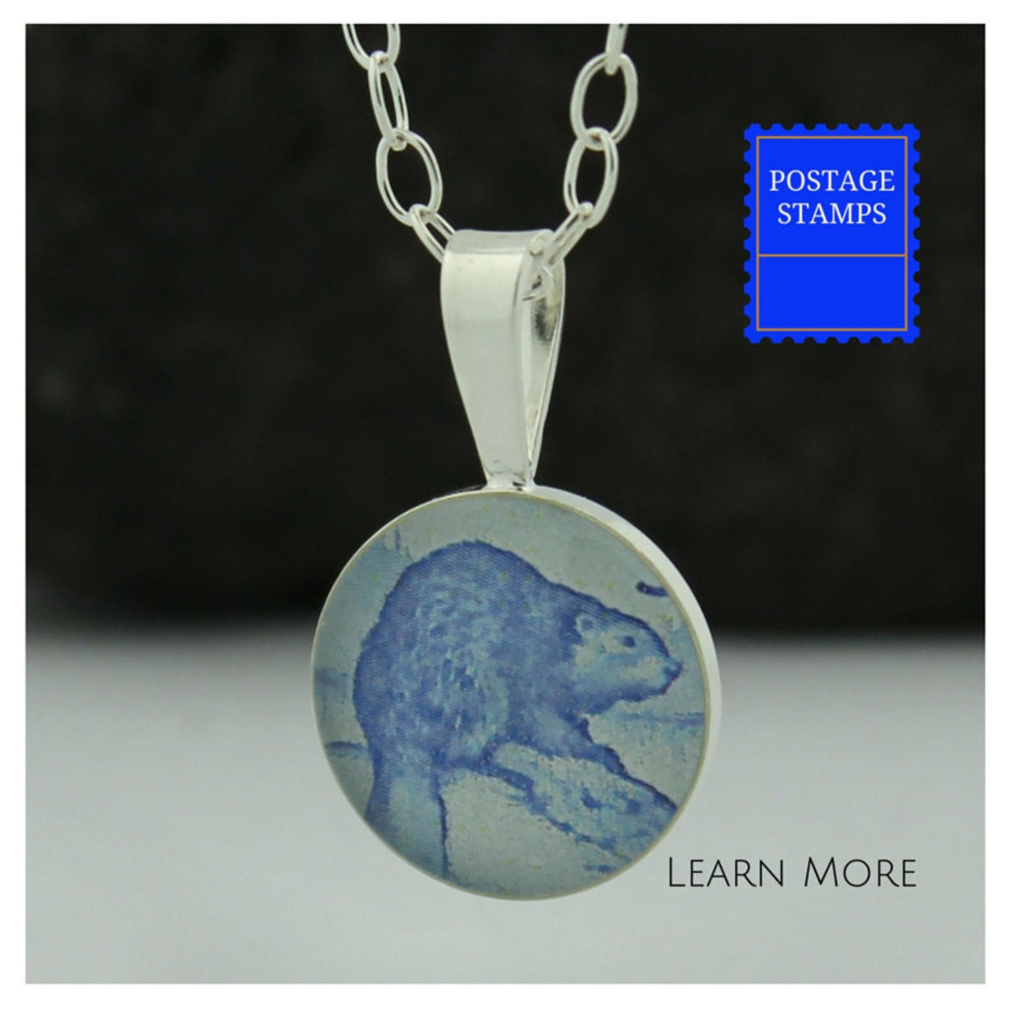 Beaver Necklace, Sterling Silver Pendant, 1st Anniversary Gift for Girlfriend