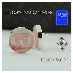 Custom Paris Wedding Cufflinks. Handmade Red Cufflinks for Weddings, Ideal as Groomsmen, Best Man, Groom or Father of the Bride Cufflinks.