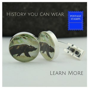 Bear Cufflinks for Men. Custom Italian Wedding Cufflinks, Ideal as Father of the Bride, Groomsmen, Best Man, Groom or Groomsmen Cufflinks.