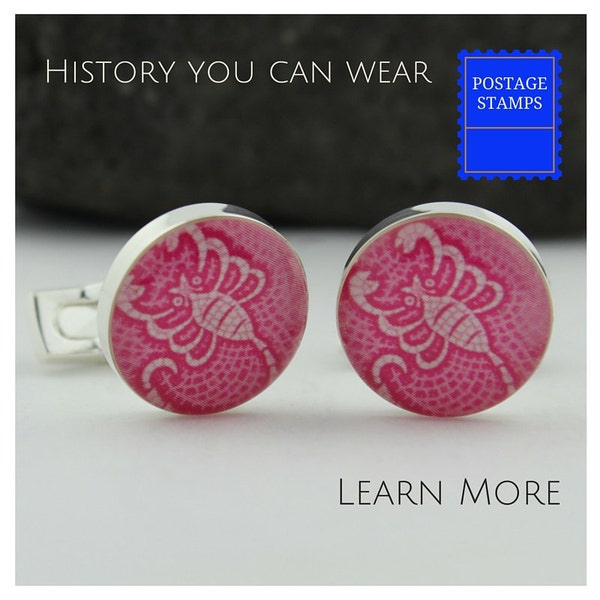 Scorpio Cuff Links for Men. Handmade Genuine Israeli Postage Stamp Cufflinks for Men.  Custom Scorpio Cufflinks.