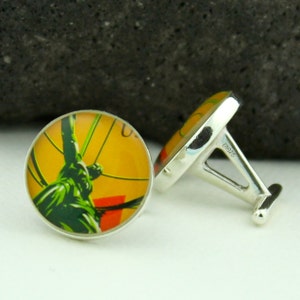 Atlas Cufflinks for Men.  Unique Cufflinks Feature Vintage Atlas US Stamp. These Handmade Cuff Links are an Ideal Gift for an Ayn Rand Fan.