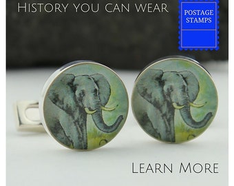 Elephant Cufflinks, Custom Cufflinks, 30th Birthday Gift for Him