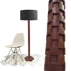 Mid Century Floor Lamp Brutalist Pole Lamp Geometric Craftsman Tramp Art
