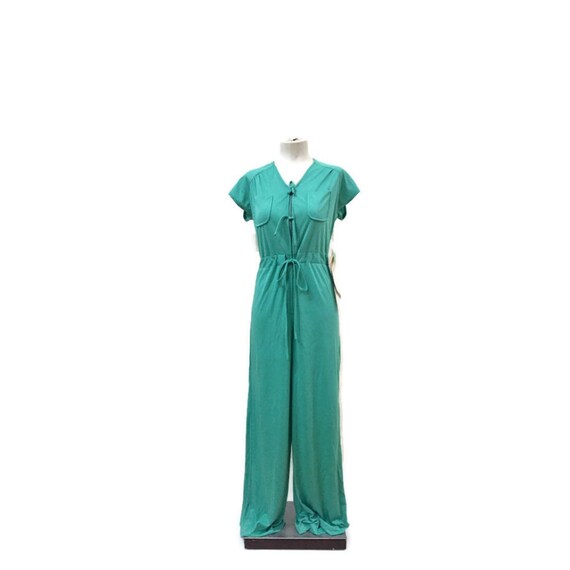 Vintage Womens Jumpsuit Romper Wide Leg Beach Cove