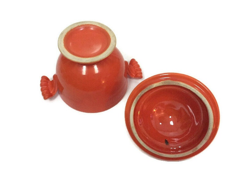 Mid Century Fiesta Sugar Bowl with Lid Original Red Glaze Etsy
