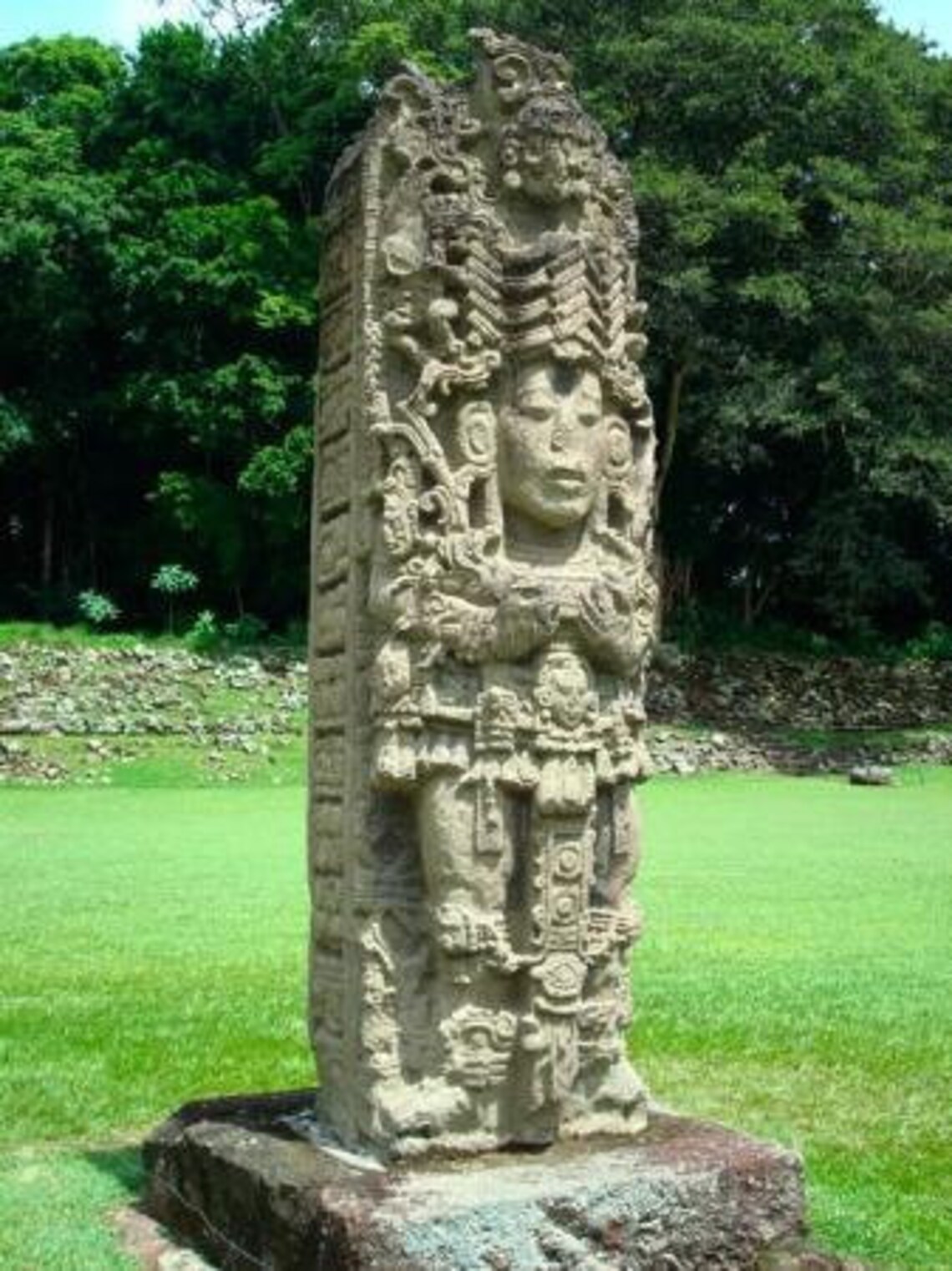 Vintage Mayan Sculpture Stone Stelae 8 Copan Totem Pole Etsy