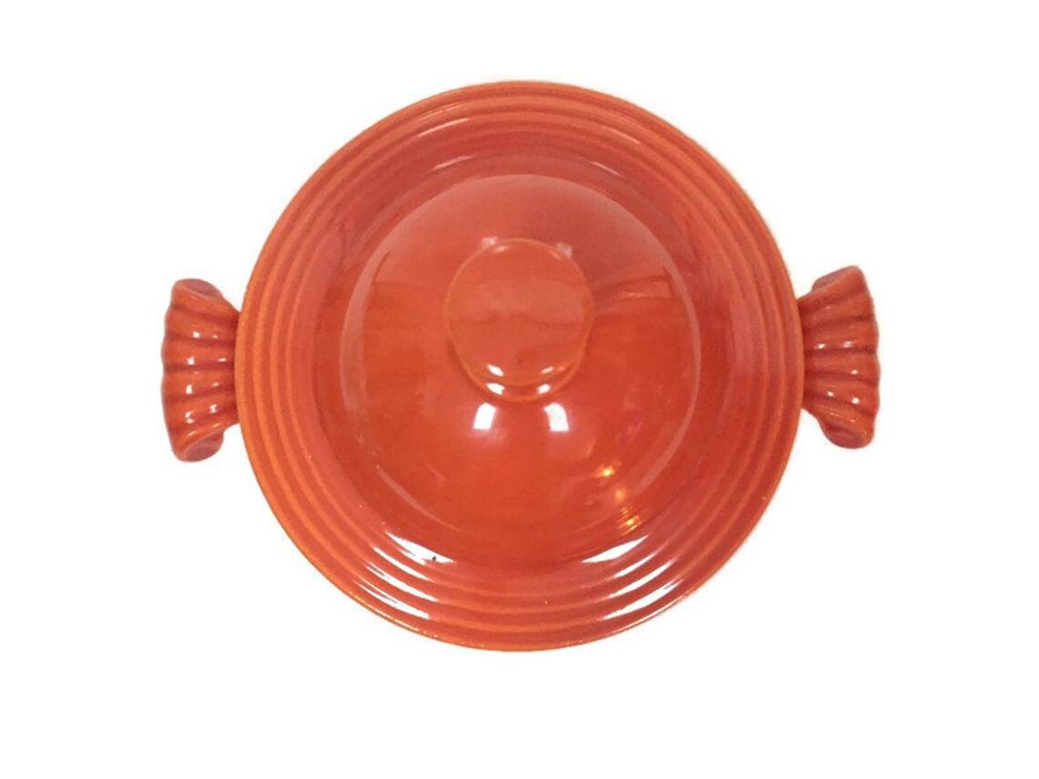 Mid Century Fiesta Sugar Bowl with Lid Original Red Glaze Etsy