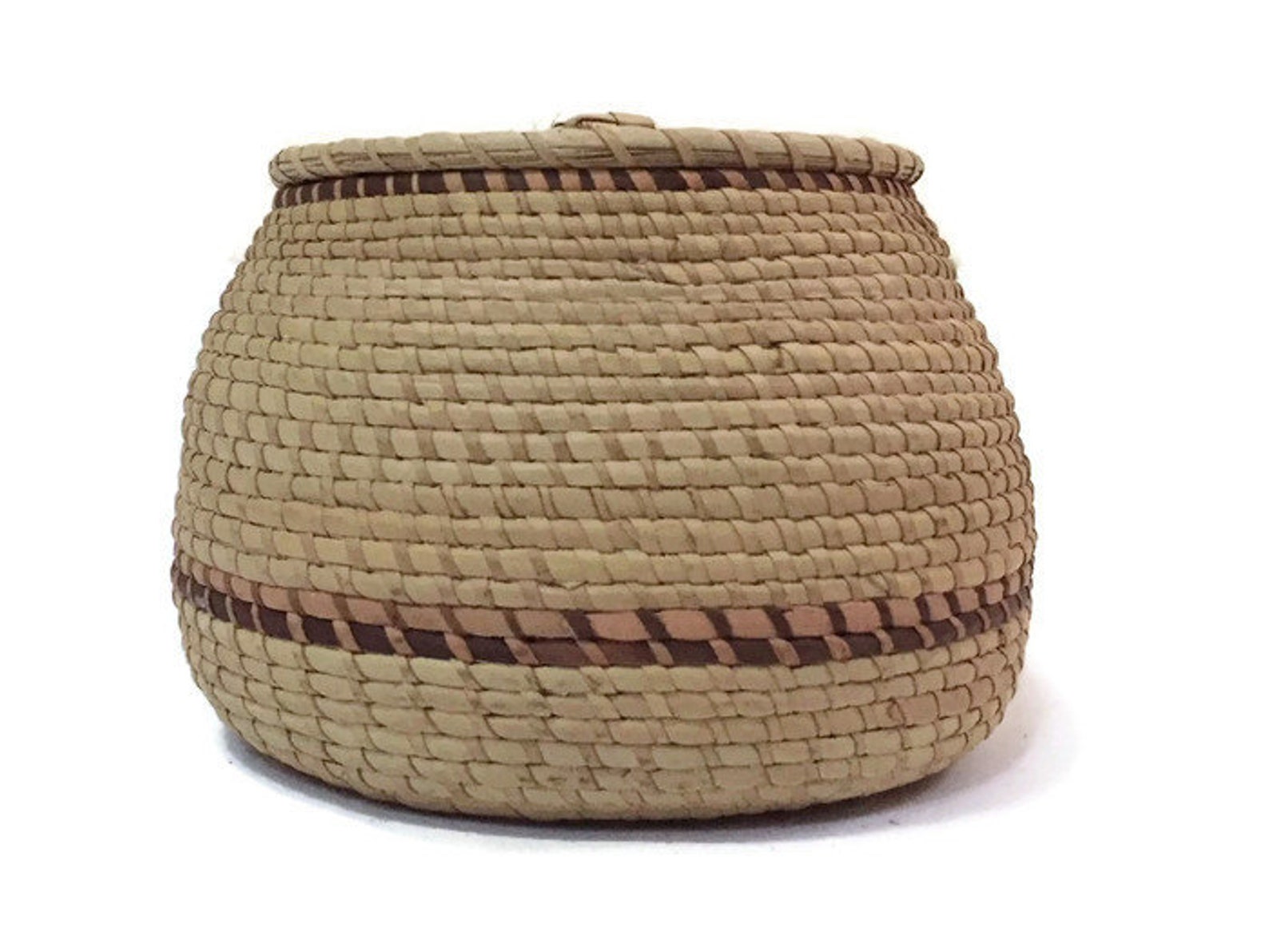 Antique Sweetgrass Basket Lidded Storage Basket Hand Made Etsy