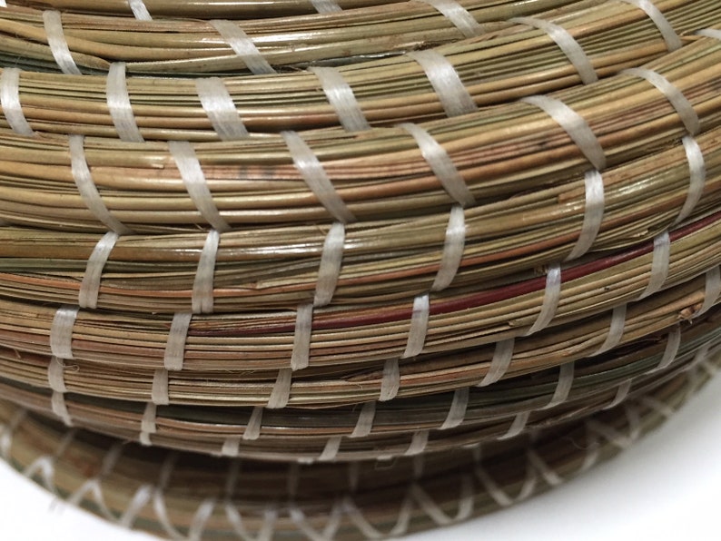 Pine Needle Basket Handmade Bowl Oyster Center Nautical Decor Chesapeake Bay Beach House Basket