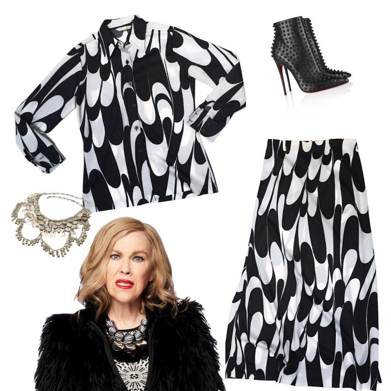 Oh HI I'm Moira Rose Wardrobe Vintage 1970s Black White Etsy