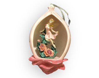 Bradford Editions Secret Gardens Fairy Ornament – “Peony Blush” (2000)