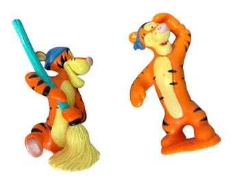Pirate Tigger Figurines – Set of 2 Disney Toys with Blue Caps