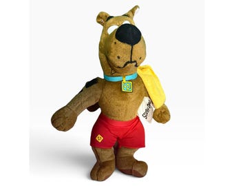Vintage Lifeguard Scooby-Doo Plush 11” – Rare Swimsuit & Scarf Outfit