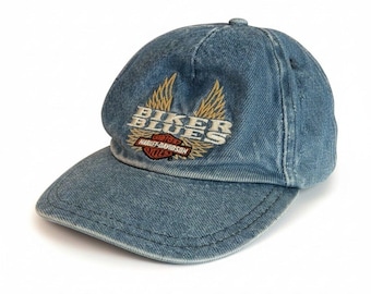 Vintage Harley-Davidson Biker Blues Denim Cap – Small