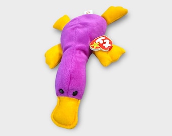 Ty Beanie Baby “Patti” the Platypus – Magenta & Yellow Plush – With Tag