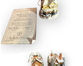 Thomas Kinkade Winter Memories Ornaments – Lot of 3 (One w/ COA)