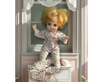 Vintage 1960’s Sleepy eyes Baby Horsman Doll in floral jammies