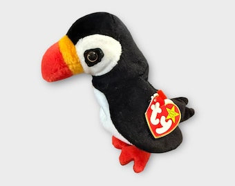 Ty Beanie Baby “Puffer” – Puffin Bird Plush with Bright Beak & Red Feet