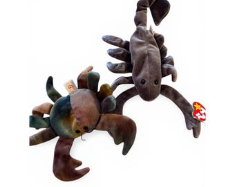 Ty Beanie Babies “Stinger” the Scorpion & “Claude” the Crab – Vintage 1997 Plush Set – With Tags