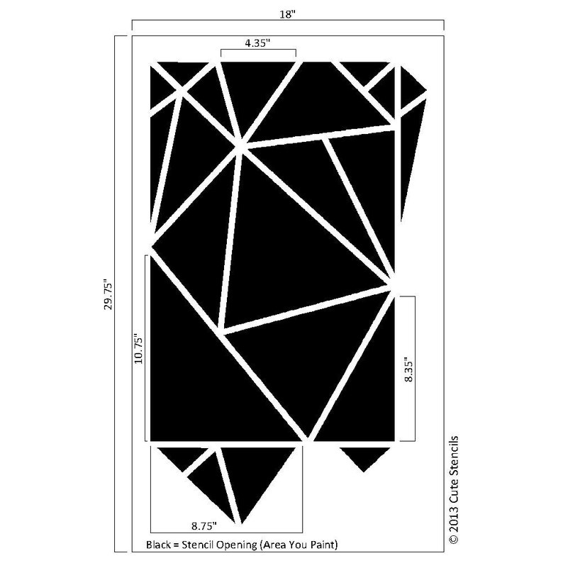 Geometric Allover Pattern Wall Stencil Reusable image 2