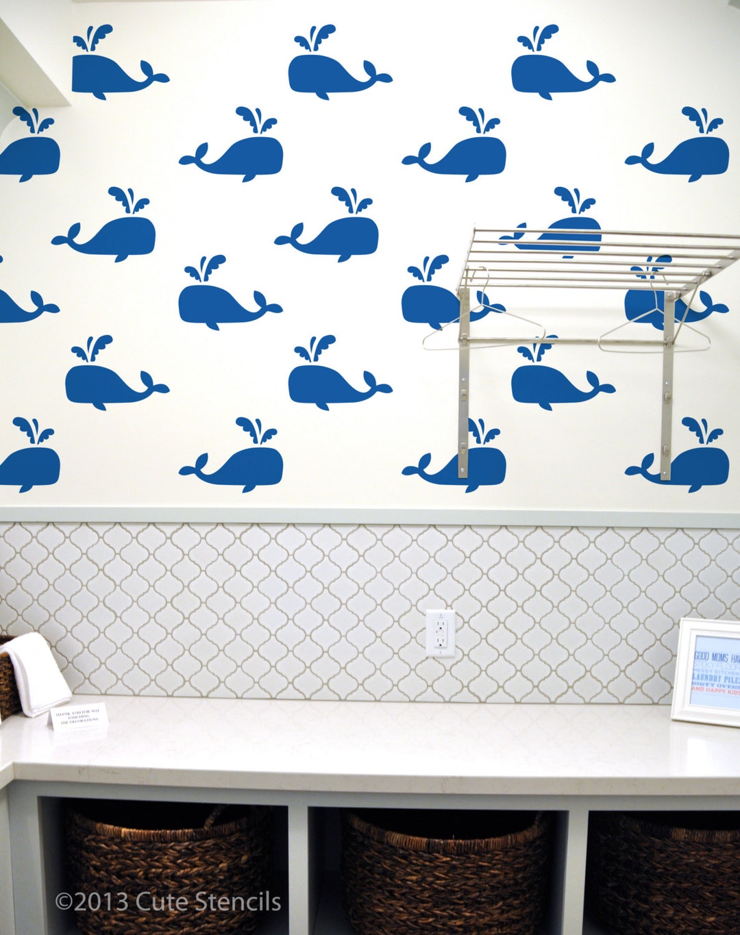 Whale Wall Stencil Reusable - Etsy