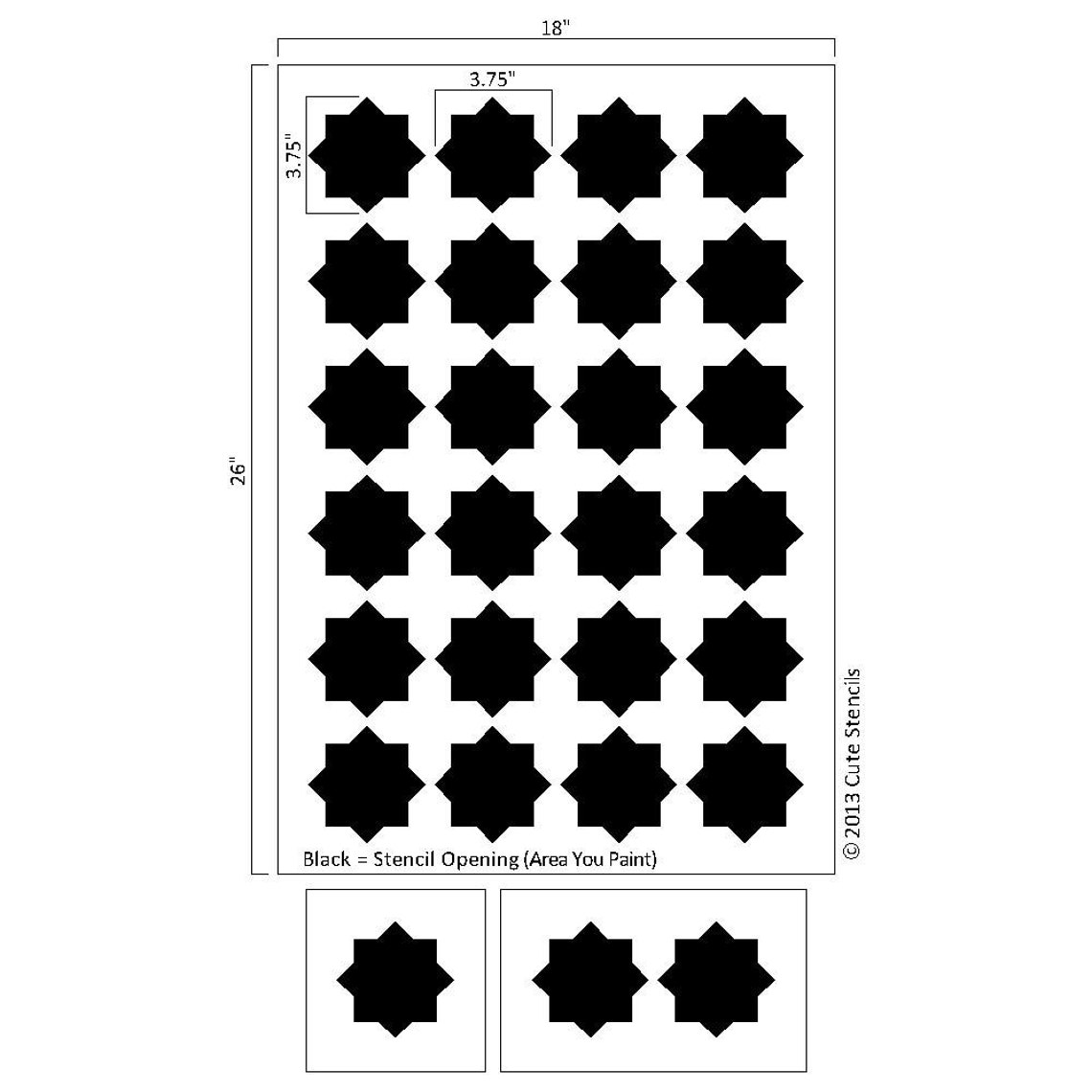 Star-diamond Wall Stencil Reusable - Etsy