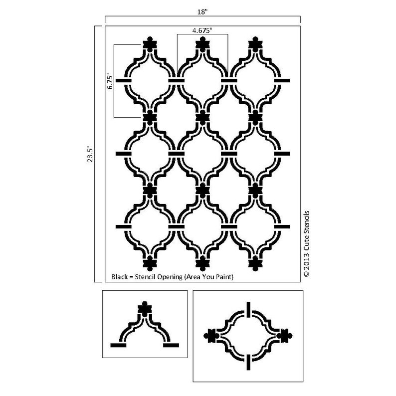 Holly's Moroccan Wall Stencil Reusable image 3