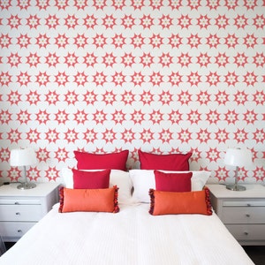 Star-Burst Floral Wall Stencil Reusable image 1