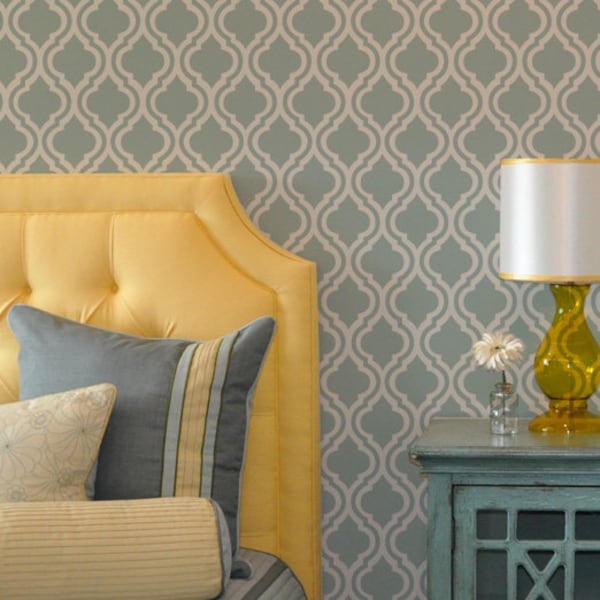 Double Moroccan Wall Stencil Reusable