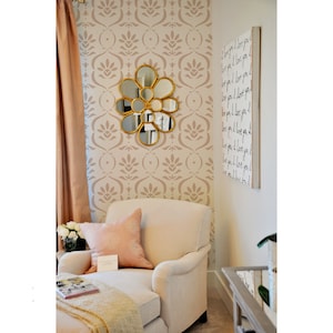 Katie&#39;s Floral Wall Stencil Reusable