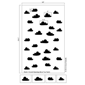 Cloud Wall Stencil Reusable image 2