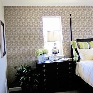 Modern Scallop Wall Stencil Reusable
