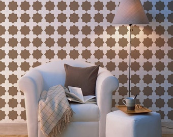 Star-Diamond Wall Stencil Reusable