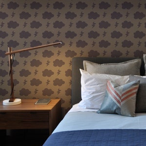 Cloud & Lightening Wall Stencil Reusable