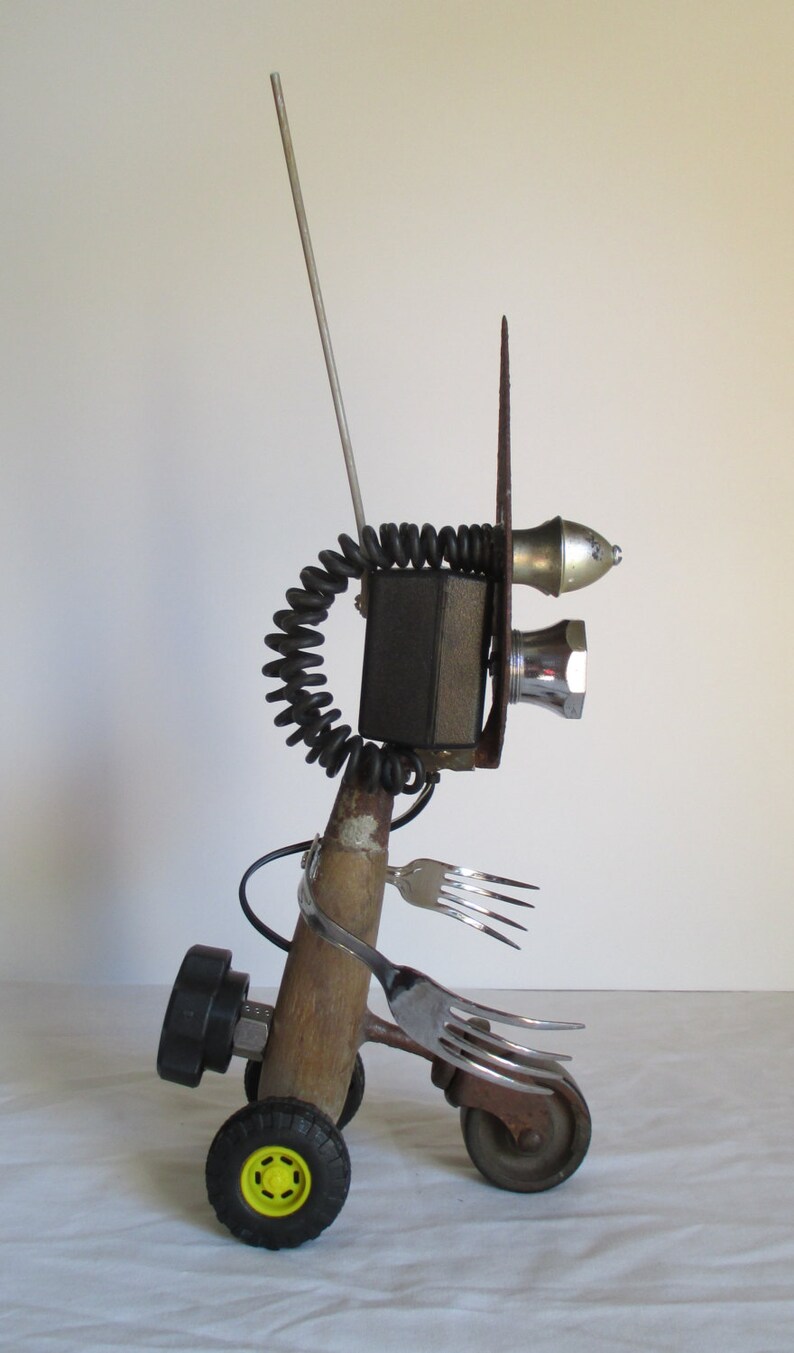 CONEHEAD Found Object Robot Sculptureassemblage Etsy