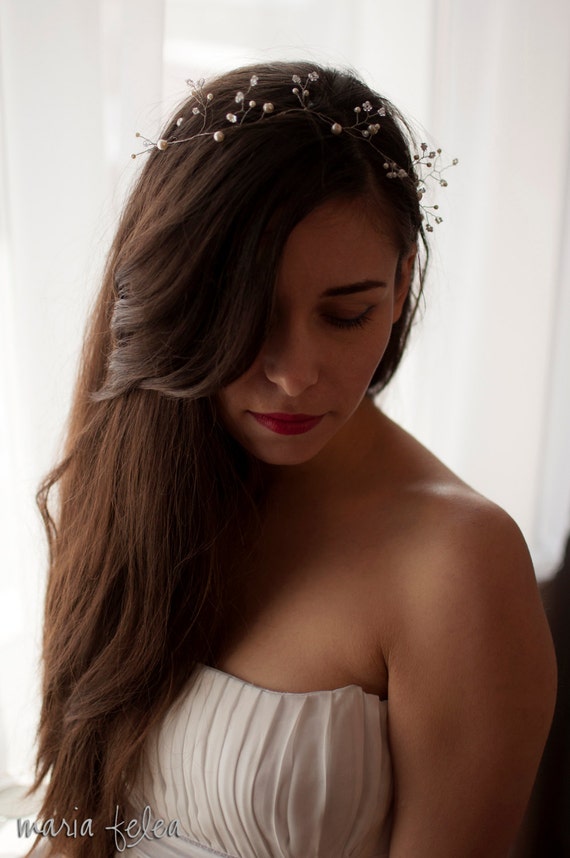 Boho Bridal Hair Wreath Hair Vine Forehead Headband Gatsby Etsy